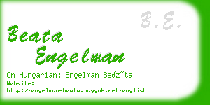 beata engelman business card